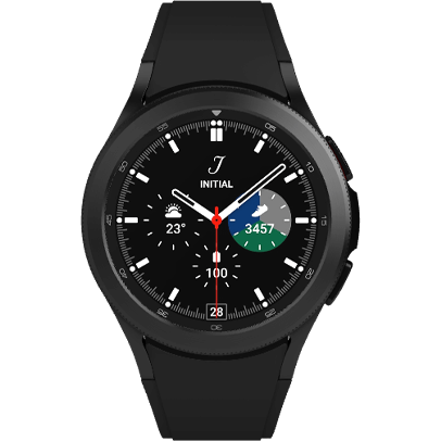 Imagem do Galaxy Watch 4 Classic LTE preto.