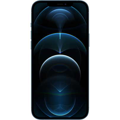 Imagem do smartphone iPhone 12 Pro Max na cor azul.