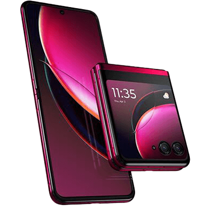 Foto do Motorola Moto Razr 40 Ultra na cor magenta.