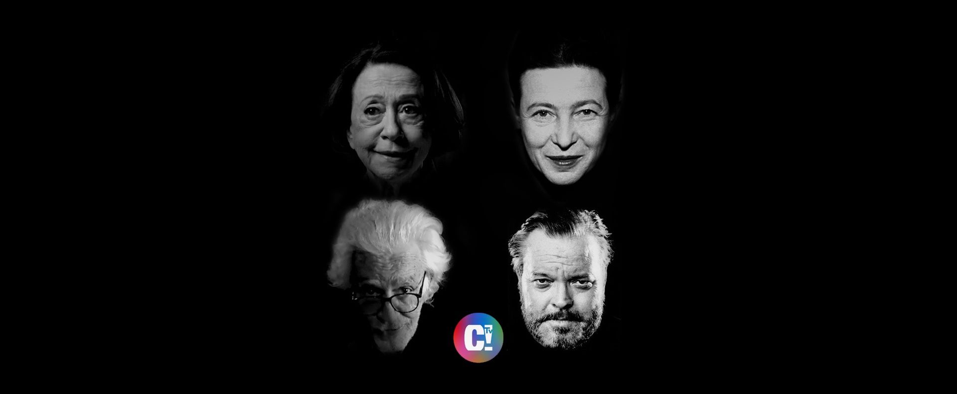 Foto de atores consagrados, dentre eles Fernanda Montenegro, com o logo do canal Curta!
