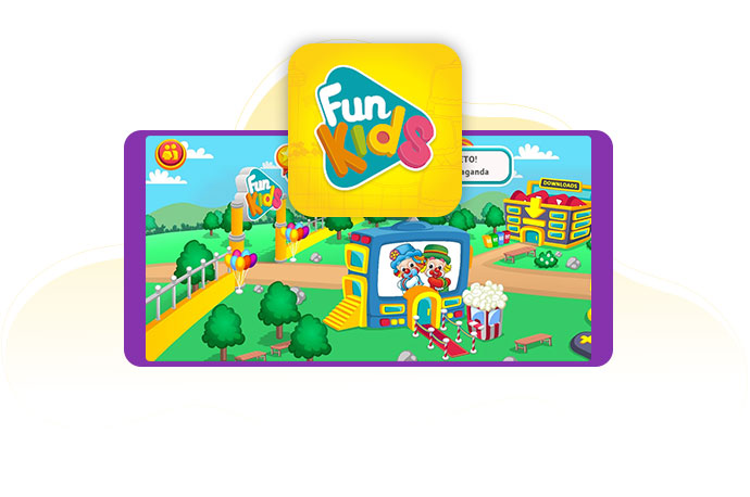 Printscreen demonstrativo do app FunKids.