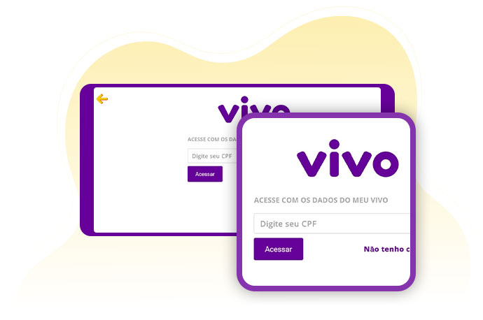 Printscreen da tela de acesso Vivo via CPF.