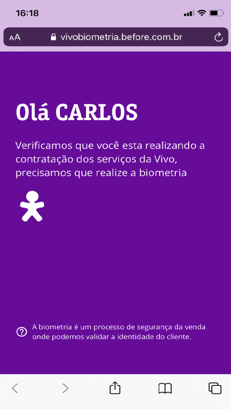 Printscreen da tela do GoBefore