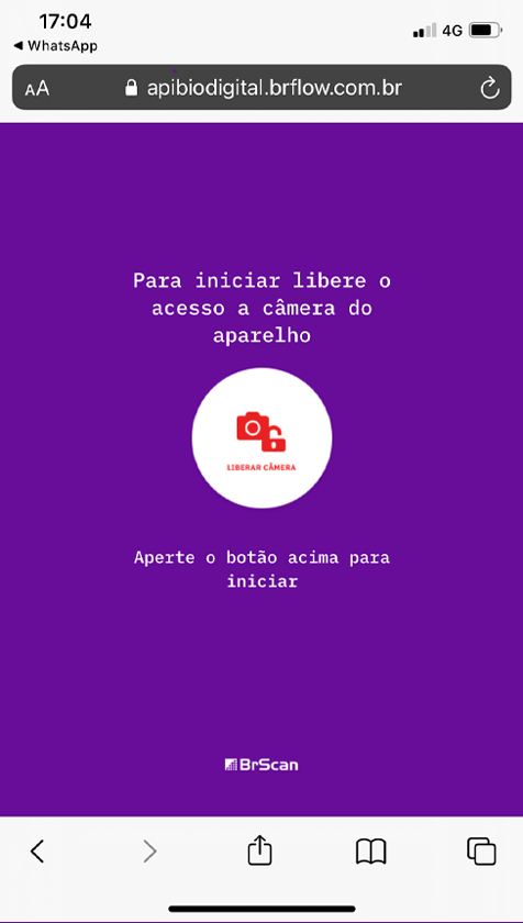 Printscreen da tela do BrSafe