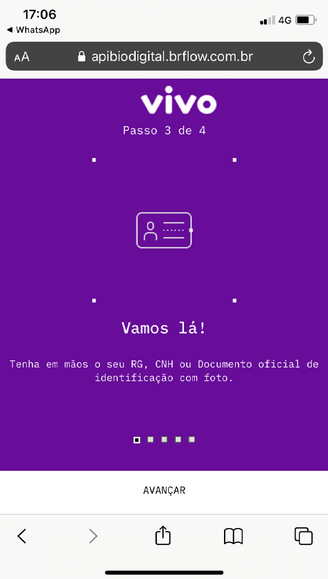 Printscreen da tela do BrSafe