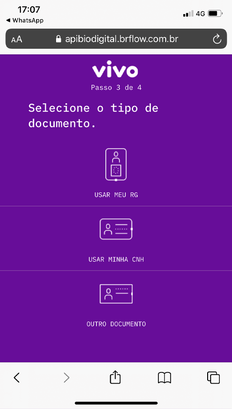Printscreen da tela do BrSafe