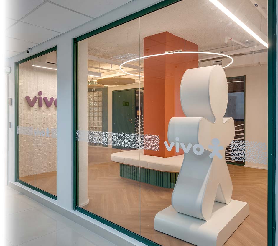 Imagem de um área do prédio da Vivo.
