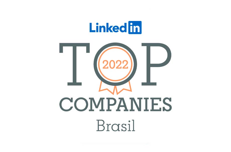 Imagem do prêmio LinkedIn Top Companies Brasil 2022.