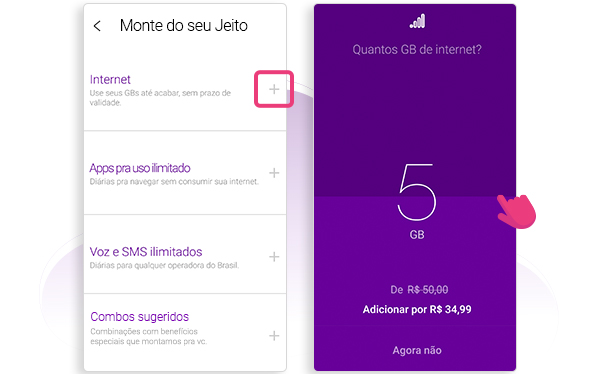 Telas explicando como montar o plano.