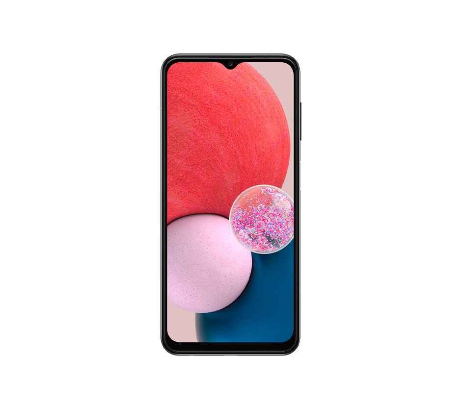 Imagem do smartphone Samsung A13, na cor preta.
