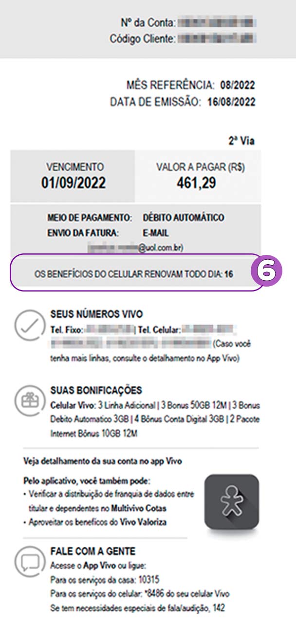 Data de renovação do seu plano.