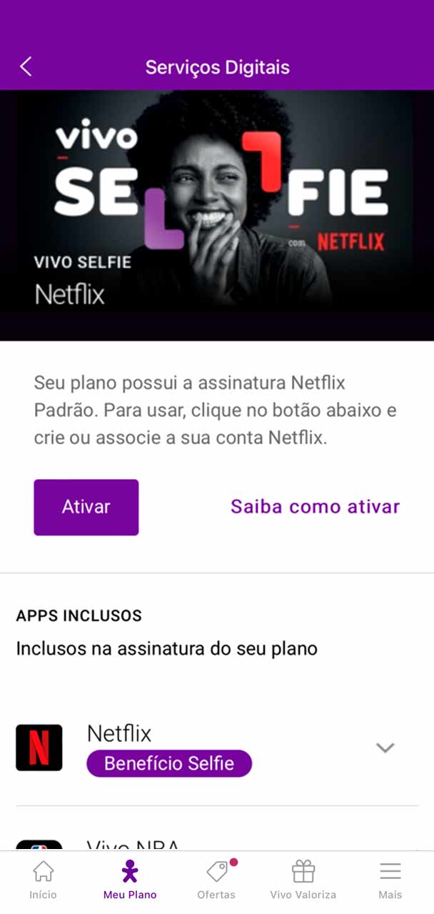 Captura de tela da seção Meus Apps indicando clique em Ativar.