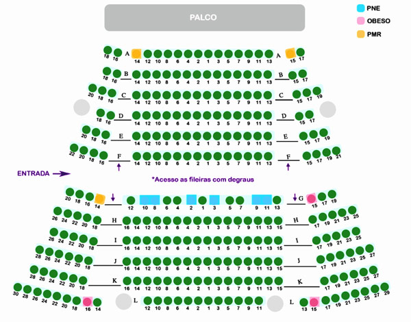 Mapa do Teatro Vivo.