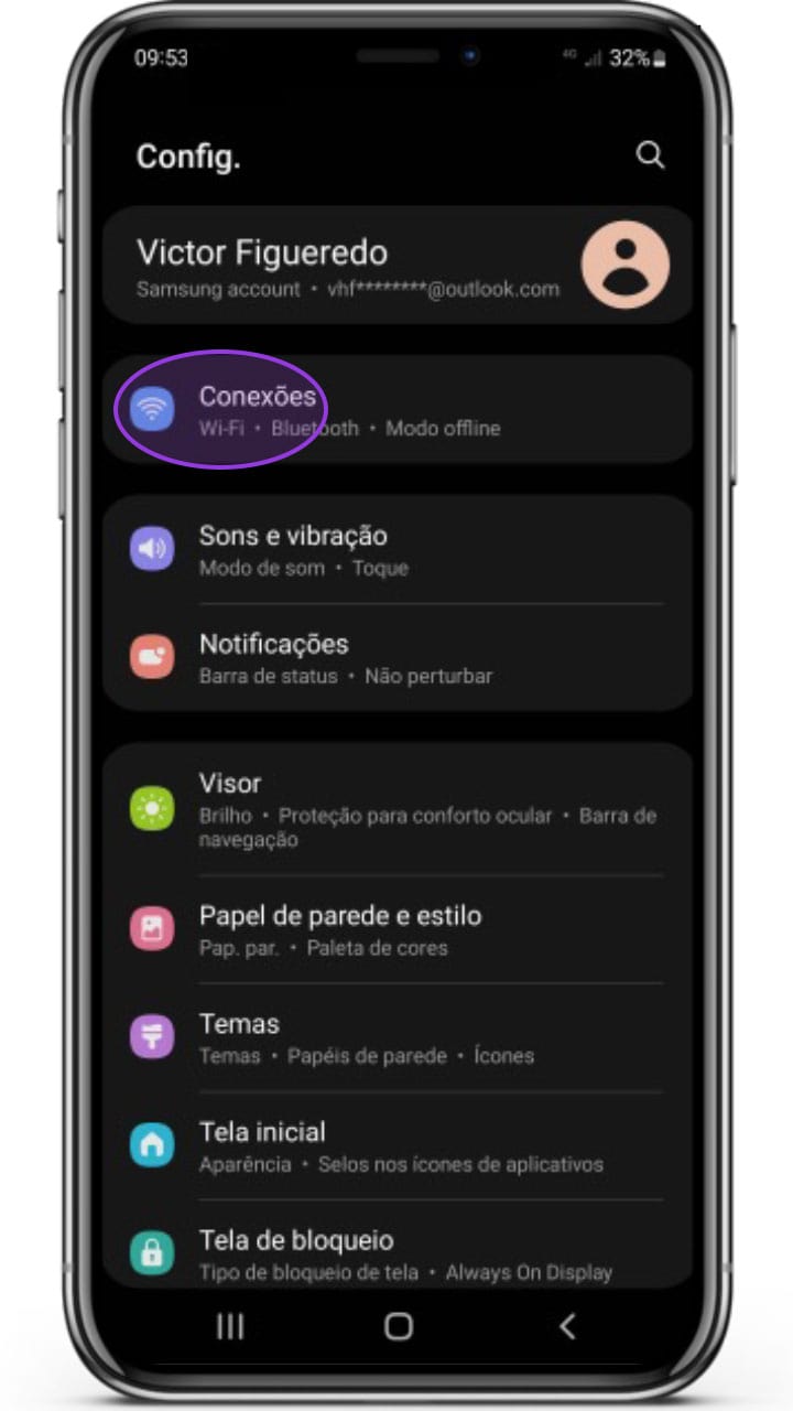 Captura de tela inicial do app Meu Vivo.