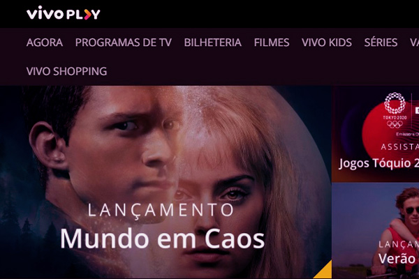 Imagem de uma tela do Vivo Play.