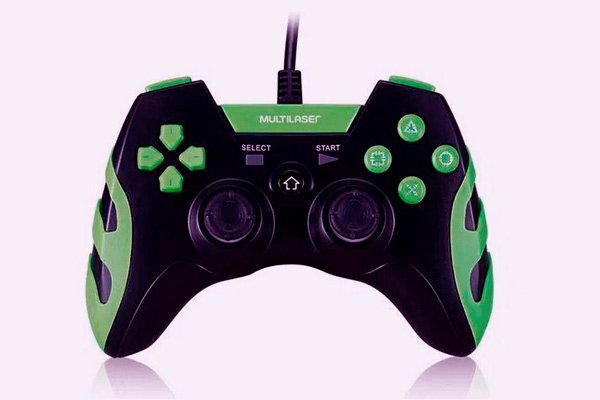 Imagem de um controle de videogame Multilaser.