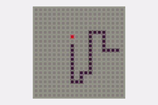 Jogo da serpente de um celular antigo
