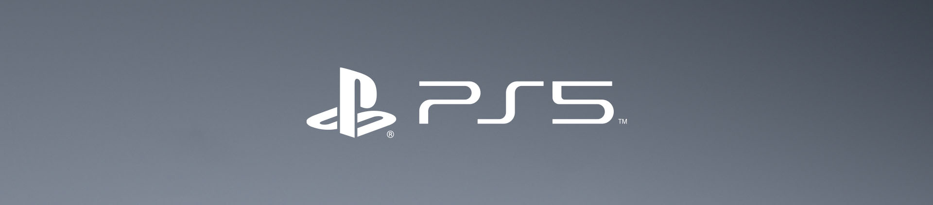 Logo do Playstation 5 em branco com fundo na cor cinza