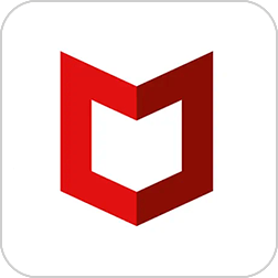 Logo do app McAfee.