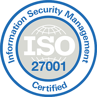 Imagem do selo da certificação ISO27001.